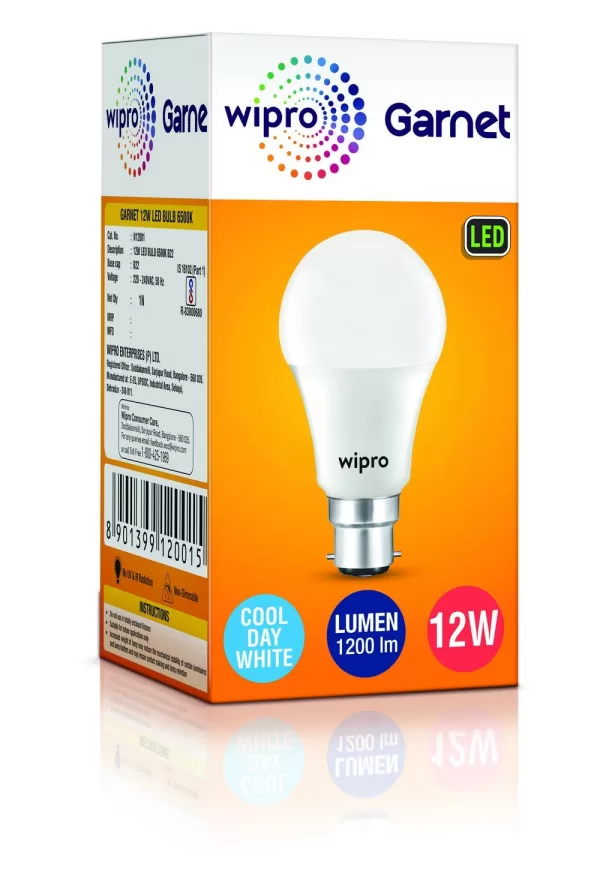 Wipro Garnet 12W LED Bulb - Image 3